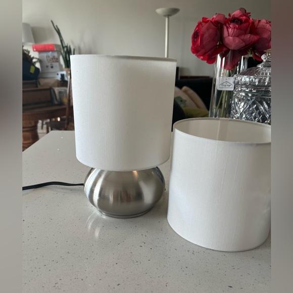 2 Brass Nickel Table Lamps - Picture 2 of 9